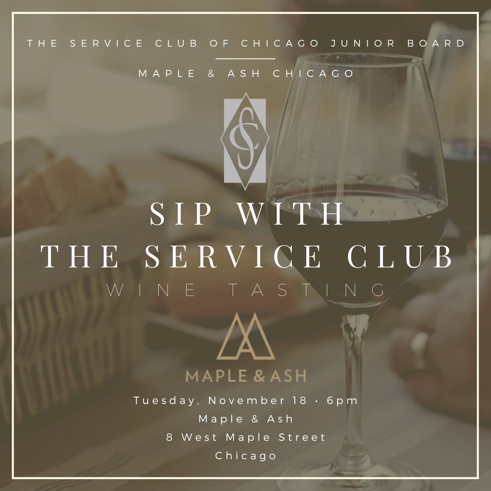 The Service Club of Chicago's Junior Board Wine Tasting.