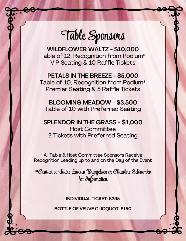 Table Sponsors Spring Hat Luncheon 